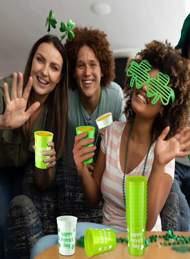 ماكس تشيك مجموعة ماكس تشيك من 120 كوبًا لحفلات عيد القديس باتريك، أكواب بلاستيكية للاستخدام مرة واحدة سعة 10 أونصات بتصميم نفل محظوظ ونبات البرسيم الأيرلندي، مثالية للأطفال والكبار، لتزيين حفلات المشروبات. - Image 5